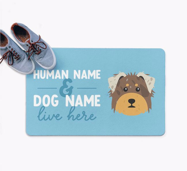 Human & Dog Live Here: Personalized {breedFullName} Doormat